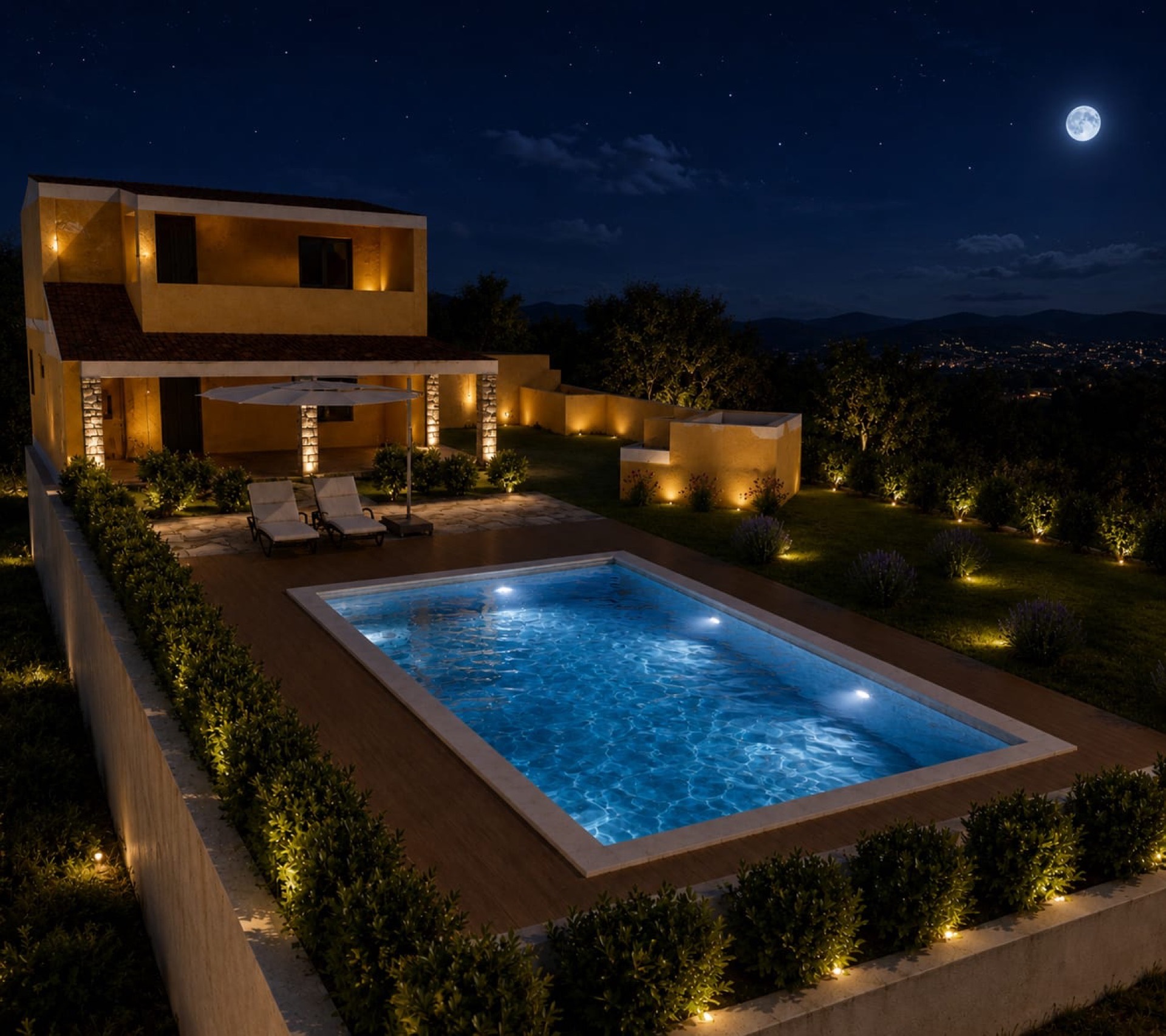 Villa in pietra con piscina, progetto Studio VME
